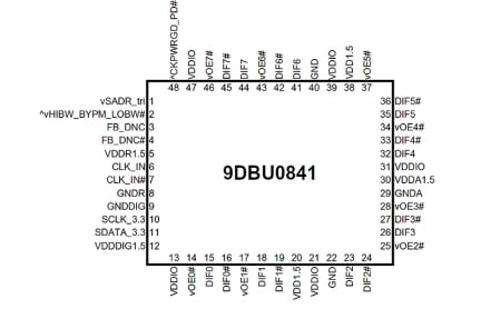 9DBU0841 PCIe Clock Buffer Pin Diagram